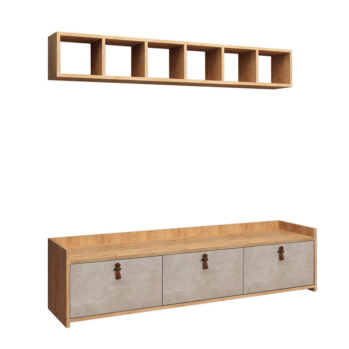 Hanah Home Mueble de TV Sleppa Roble y Blanco Hanah Home Mueble de TV Sleppa Roble y Blanco